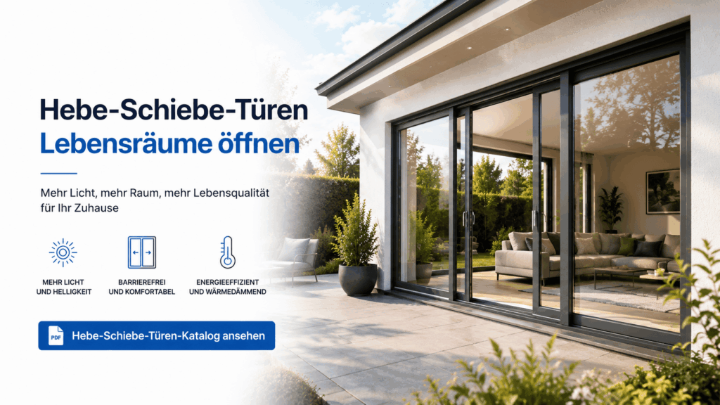 Moderne Hebe-Schiebe-Tür mit großer Glasfläche für mehr Licht und Wohnkomfort