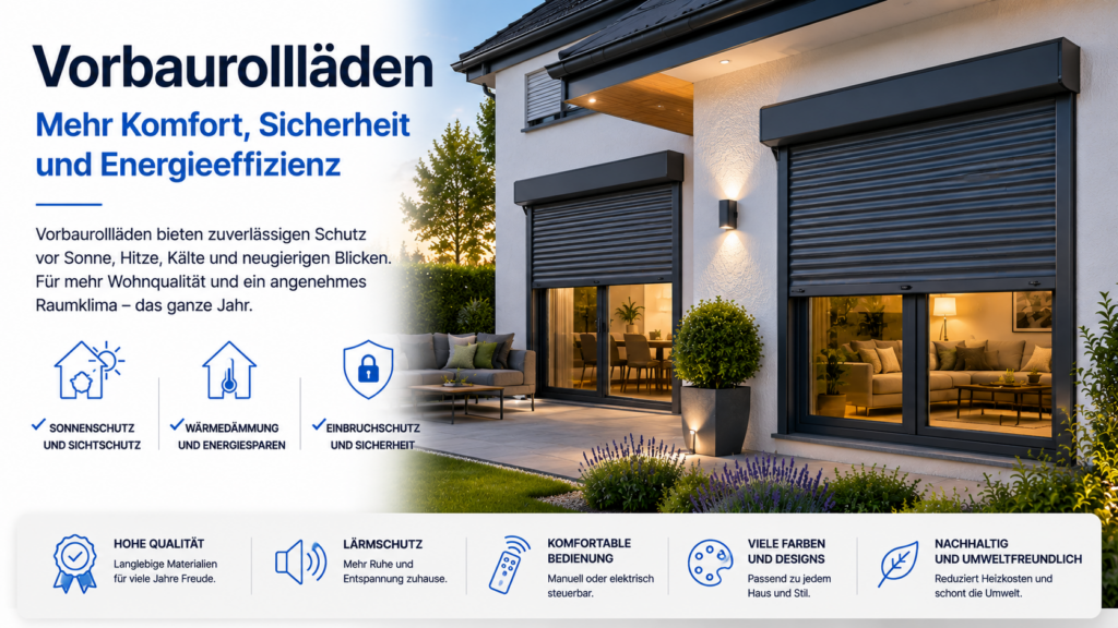 Vorbaurollläden in Bösel für mehr Sichtschutz, Sonnenschutz und Energieeffizienz am Wohnhaus